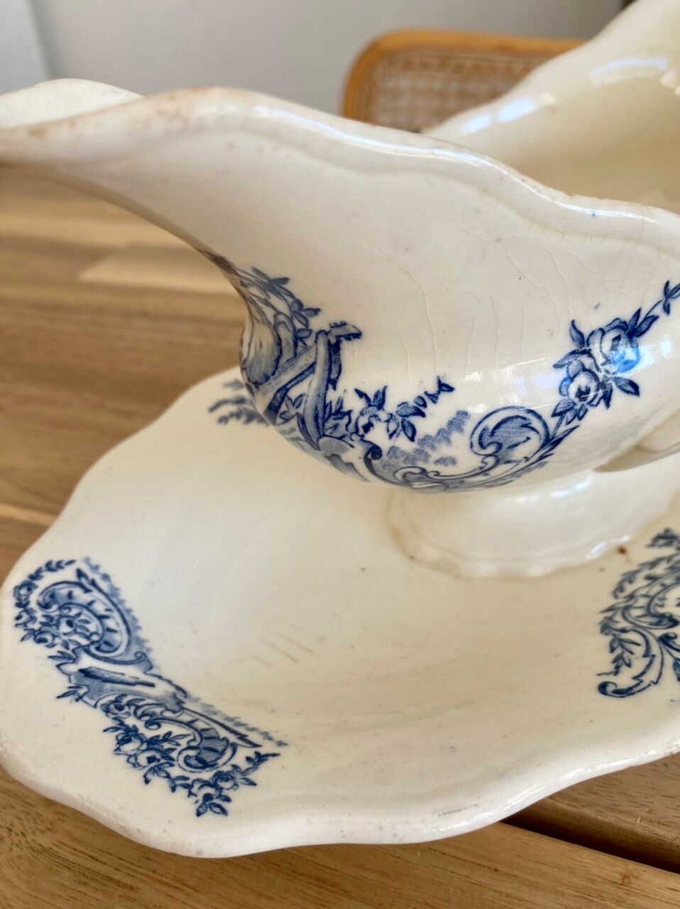 Blue iron earth gravy boat