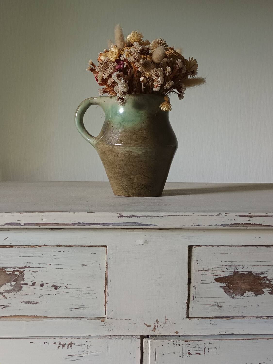 Haut buffet Parisien ancien patiné