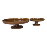 Jacques (1926-2008) and dani ruelland (1933-2010), pair of enamelled ceramic cups on pedestal