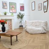 Togo angle en velours crème