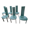 Lot de 6 chaises cuir Elena B  vert