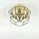 Mid-Century Glass & Brass Ceiling Light or Wall Lamp - Limburg, 1960s/1970s