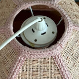 Vintage suspension in raffia and fabrics