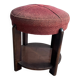 Art Deco stool upholstered with a lower shelf, France, circa 1930.
