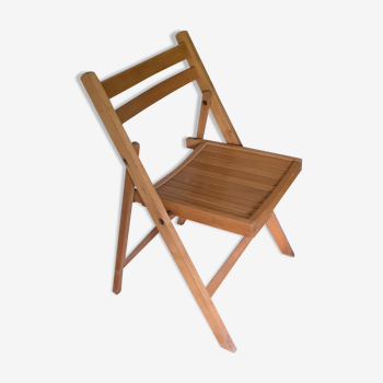 Folding beech chair year 60