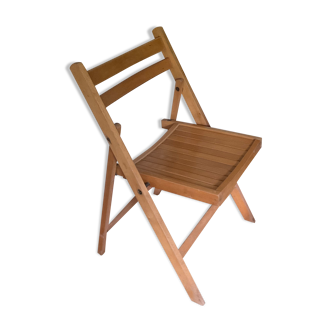 Folding beech chair year 60