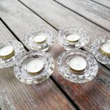 Set of glass candle holders