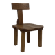 Brutalist oak low chair or children's chair, Dutch 1970s