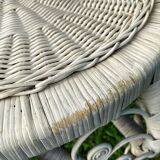 1960s peacock rattan armchair