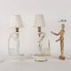 Pair of neoclassical style lamps in porcelain, Italy, 20th century