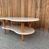 Table basse travertin boomerang