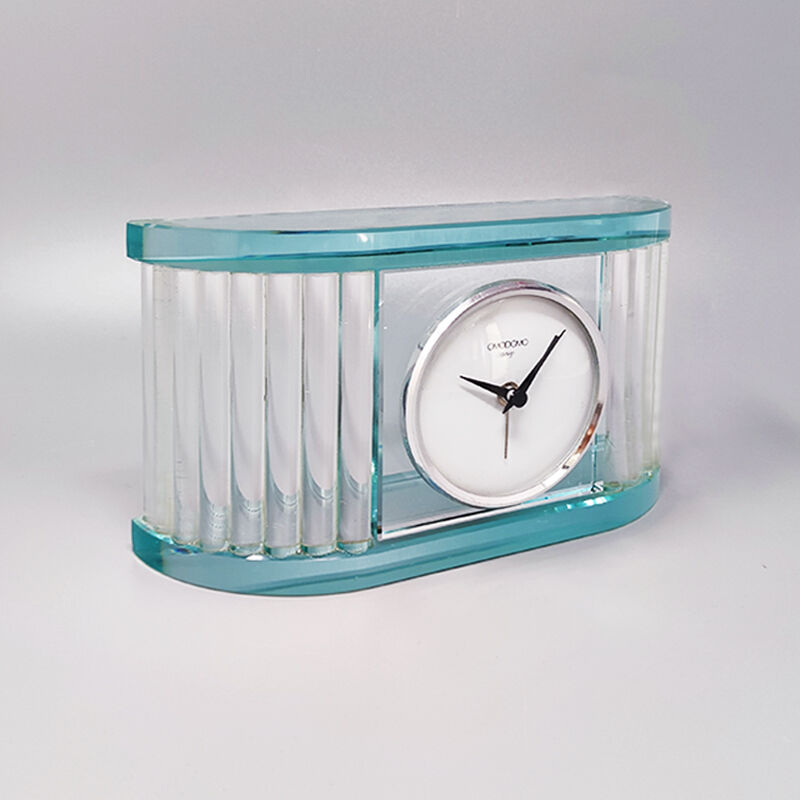 Table Clock by Omodomo in Crystal. Made in Italy1970