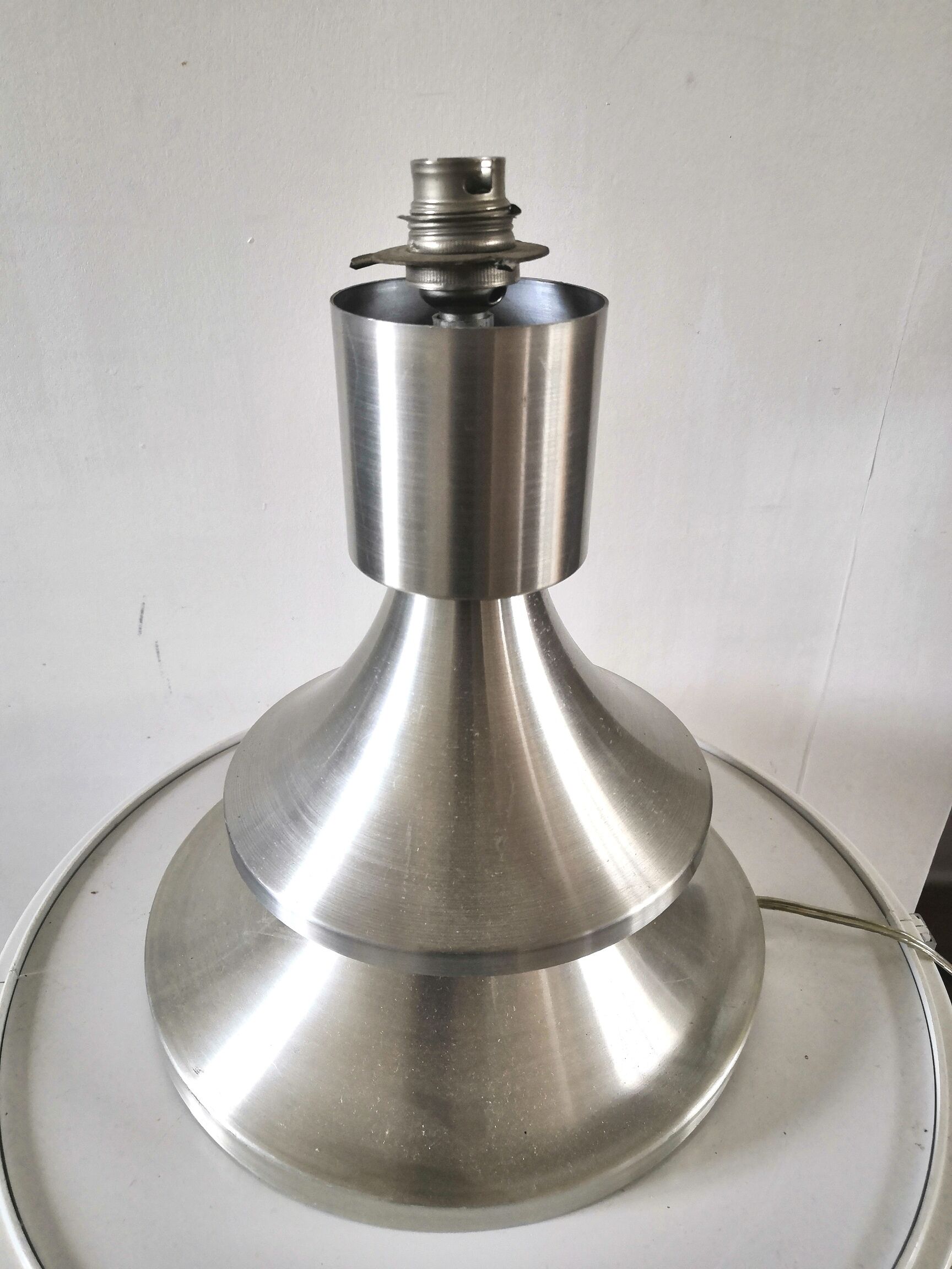 Pied de lampe en aluminium design années 70
