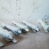 Set of 11 Art Deco zoomorphic knife holders