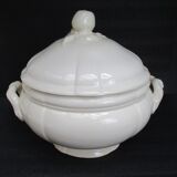 Old soup tureen Sarreguemines ivory