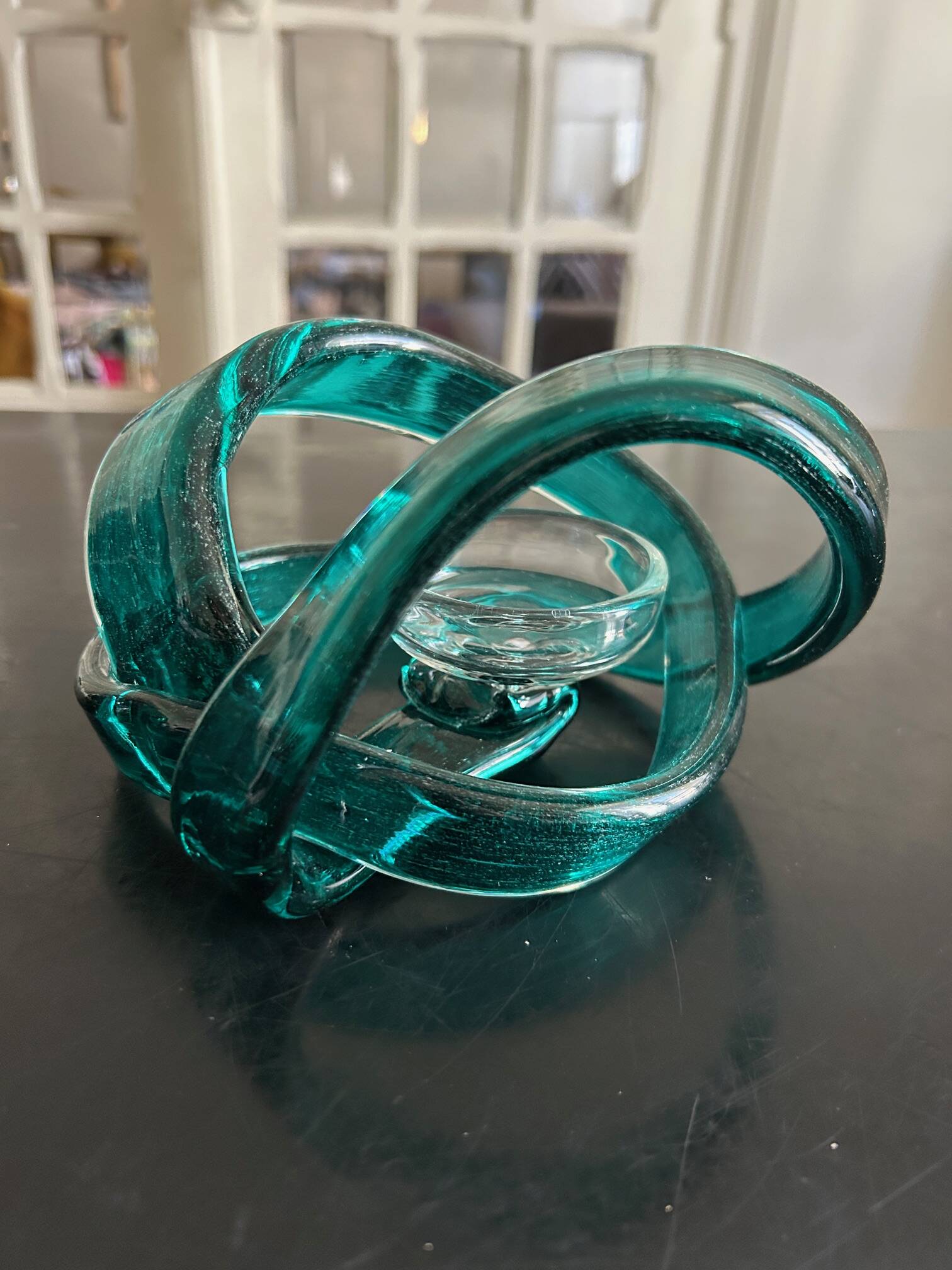 glass ribbon candle holder
