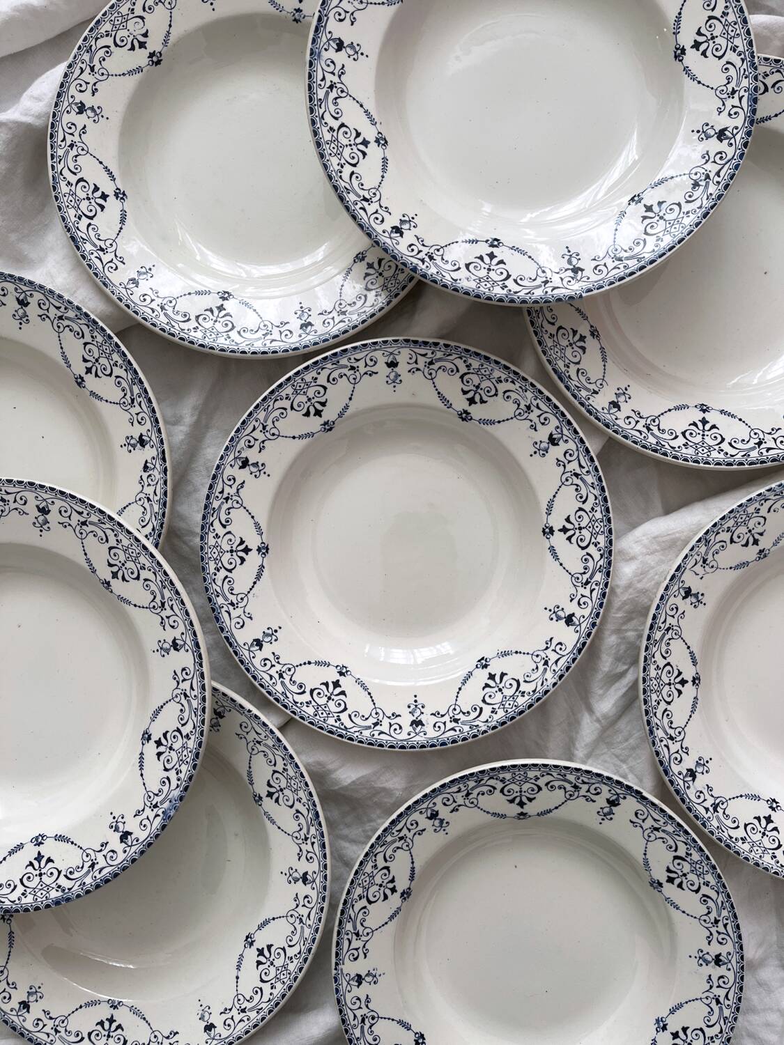 10 earthenware soup plates "Balzac" Choisy le Roi