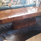 Coffee table with integrated bar in walnut magnifier of Mario Sabot