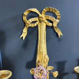 Pair of nineteenth century sconces in bronze and porcelain