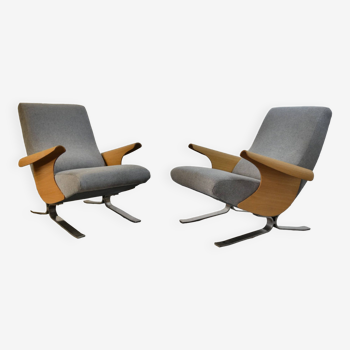 Pair of François Letourneur Armchairs edited by Maurice Mourra 1961