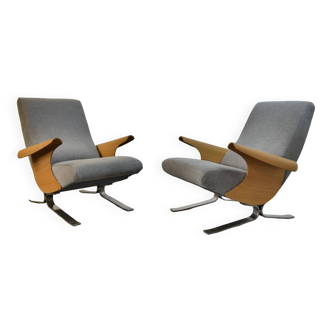 Pair of François Letourneur Armchairs edited by Maurice Mourra 1961