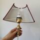 Vintage brass wall lamp with fabric lampshade, 80s