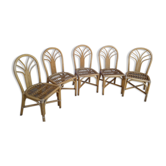 Set of six chairs rattan