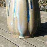 Pitcher/carafe old glazed ceramic La Borne style blue/beige