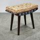 TON Mid-Century Beech Stool with Original Cushion, Czechoslovakia, circa 19