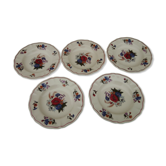 5 hollow plates in Sarreguemines earthenware model Agreste diam 22.5 cm