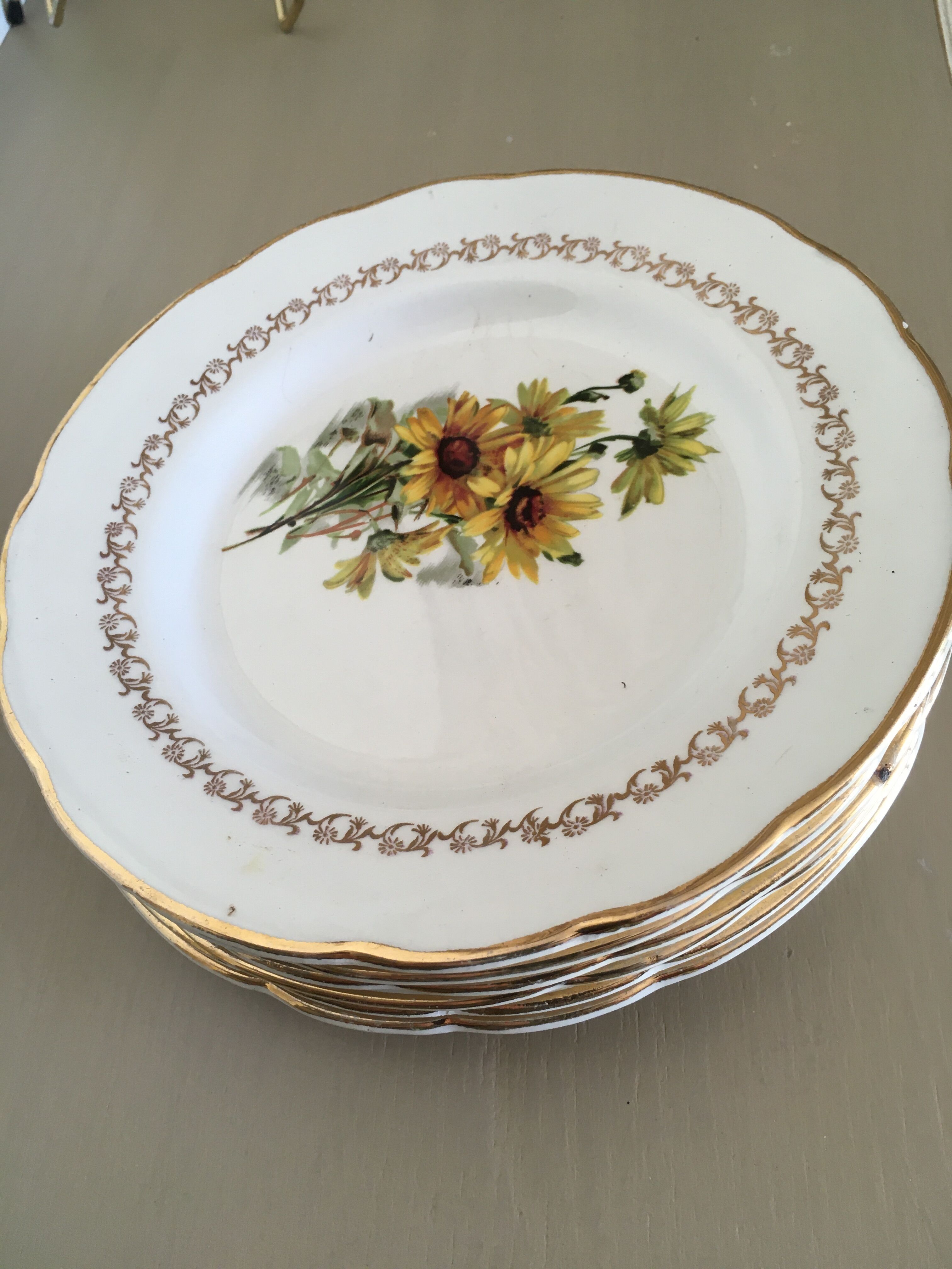 6 gien earthenware dessert plates