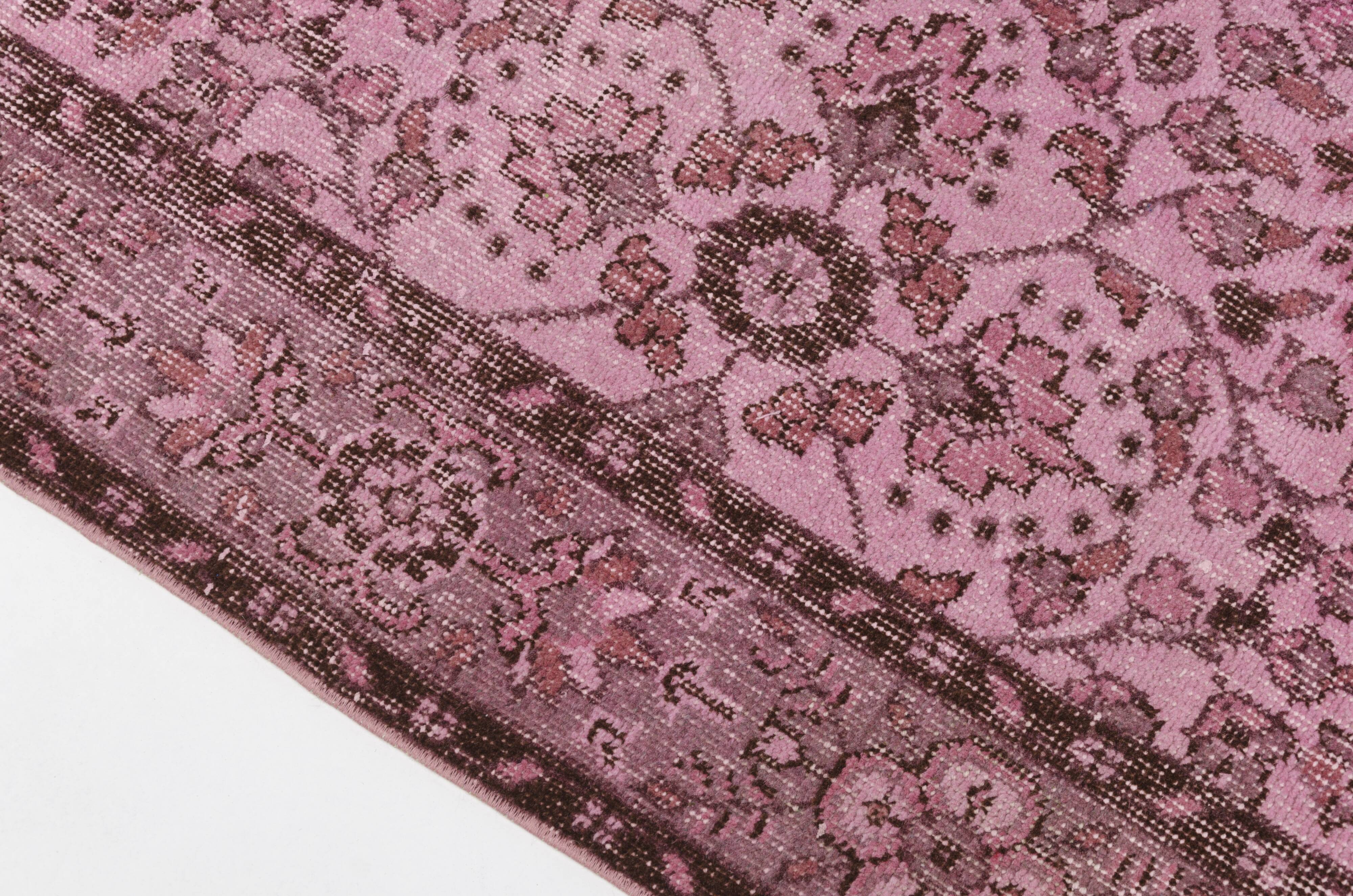 Light Pink Colour Handmade Vintage Turkish Rug