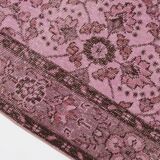 Light Pink Colour Handmade Vintage Turkish Rug