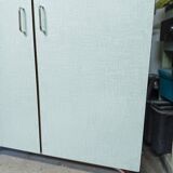Buffet colonne vintage Formica bleu-vert