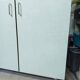 Buffet colonne vintage Formica bleu-vert