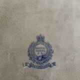 Plat de service faïence bleue anglaise Staffordshire, XIXème