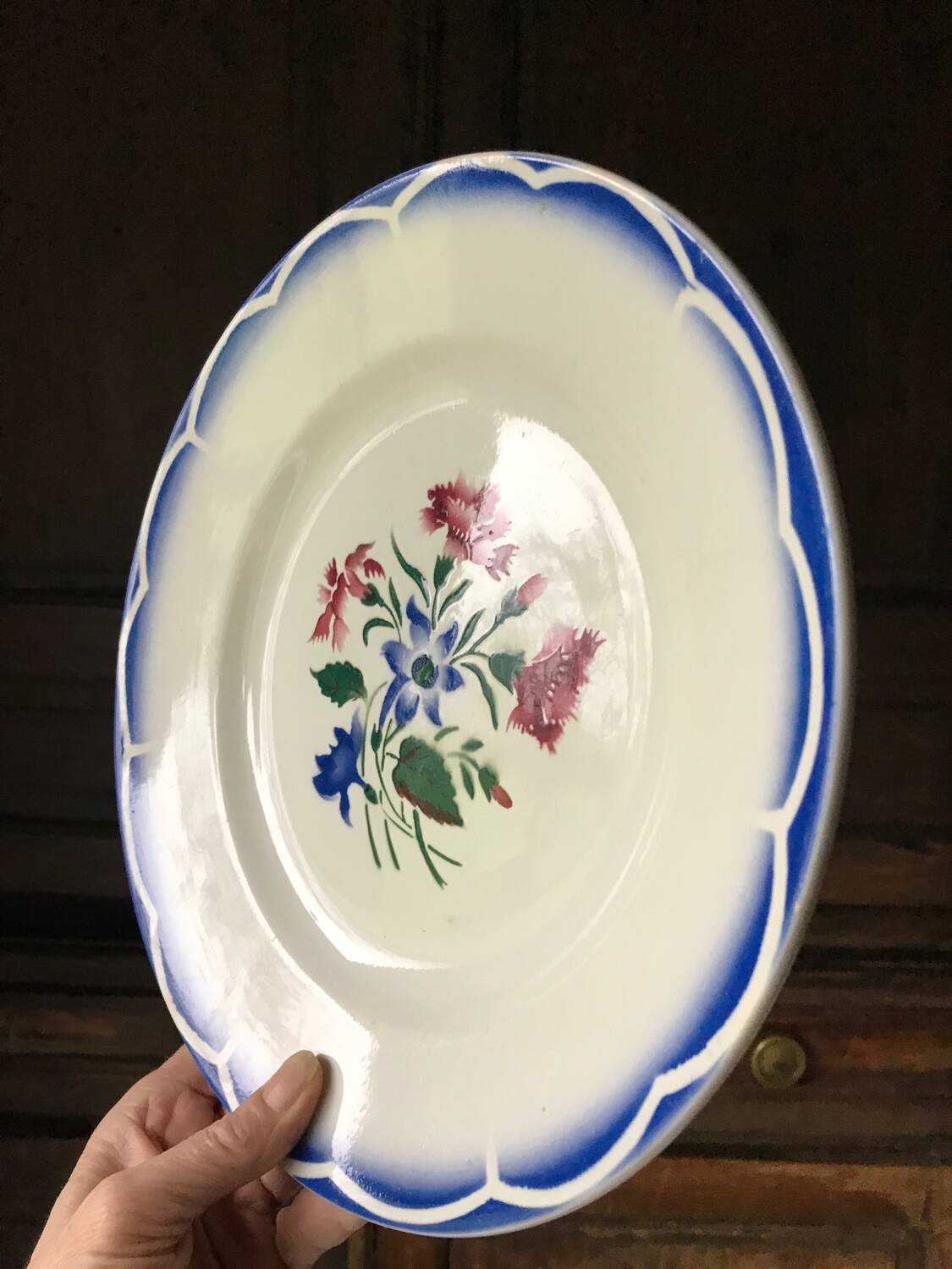 Round serving dish Digoin Sarreguemines model Elorn