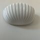 Vintage white earthenware wall lamp, shell, France 1970