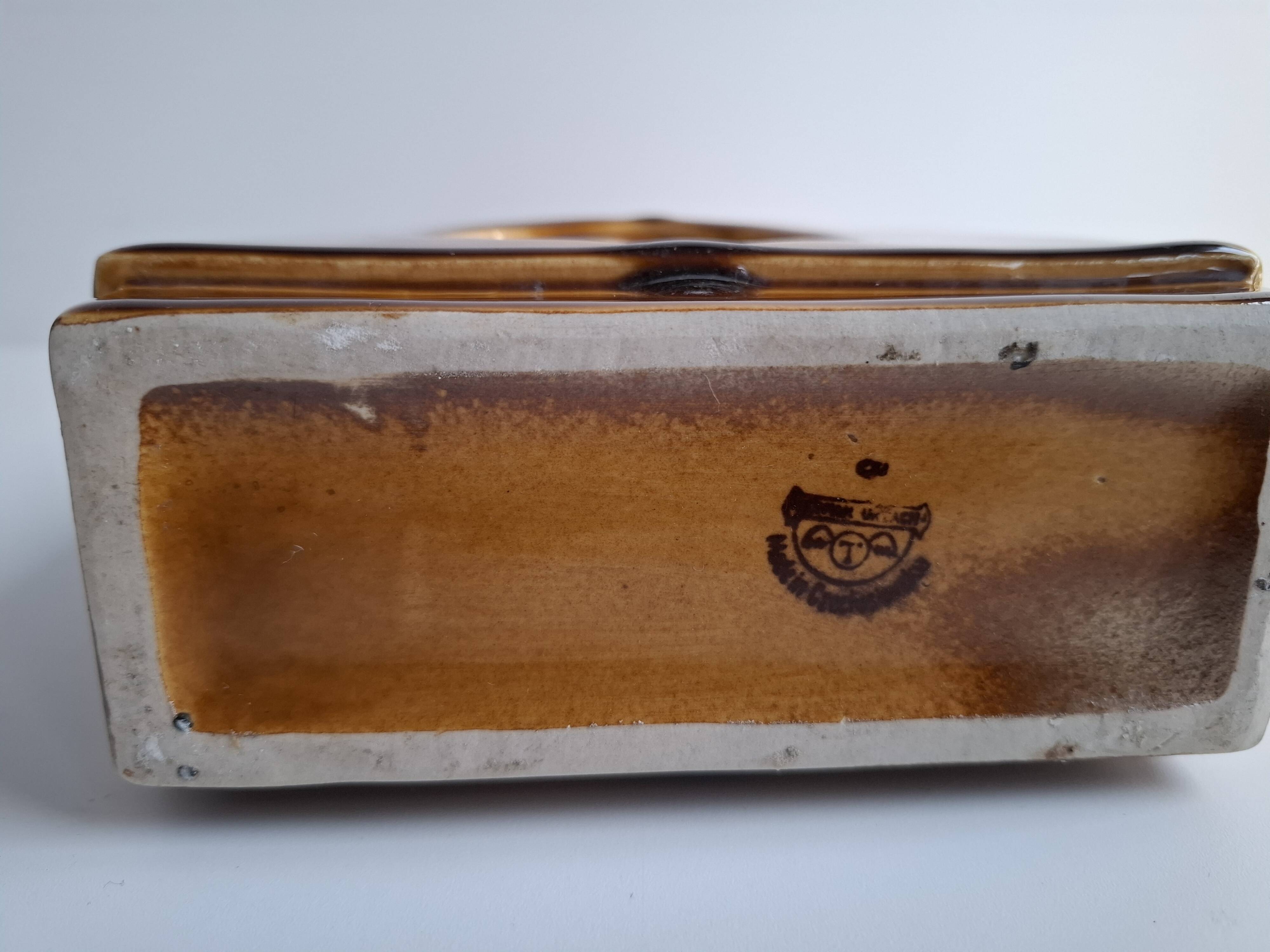 Mid Century Czech Brown Ceramic Vase Ditmar Urbach, 1960's.