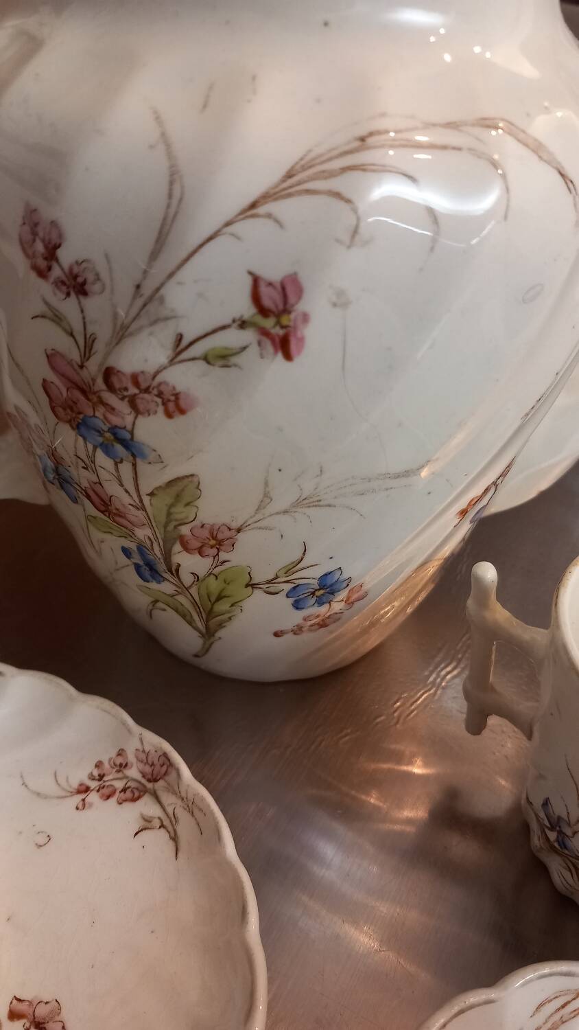 Service à café ancien Myosotis Lunéville