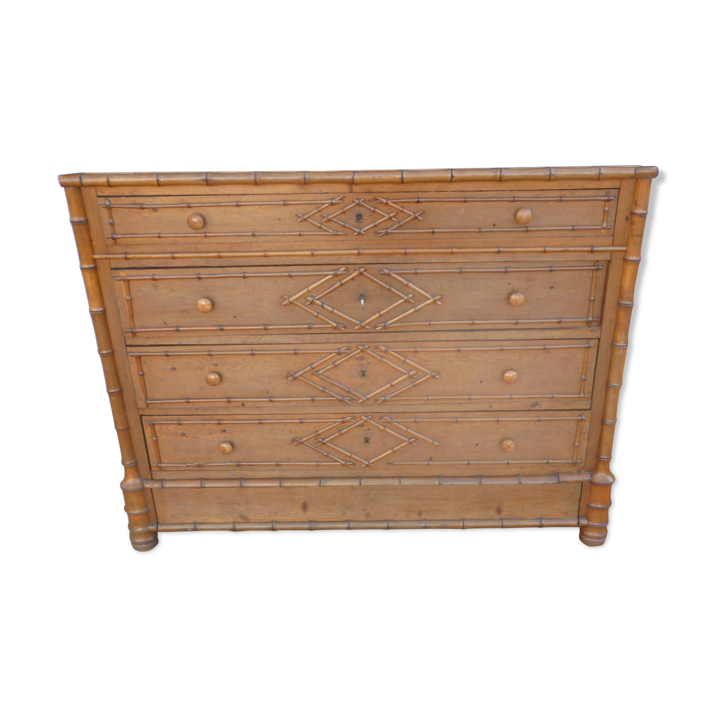 19th century faux bamboo dresser of Maison L Simon rue de Rivoli Paris
