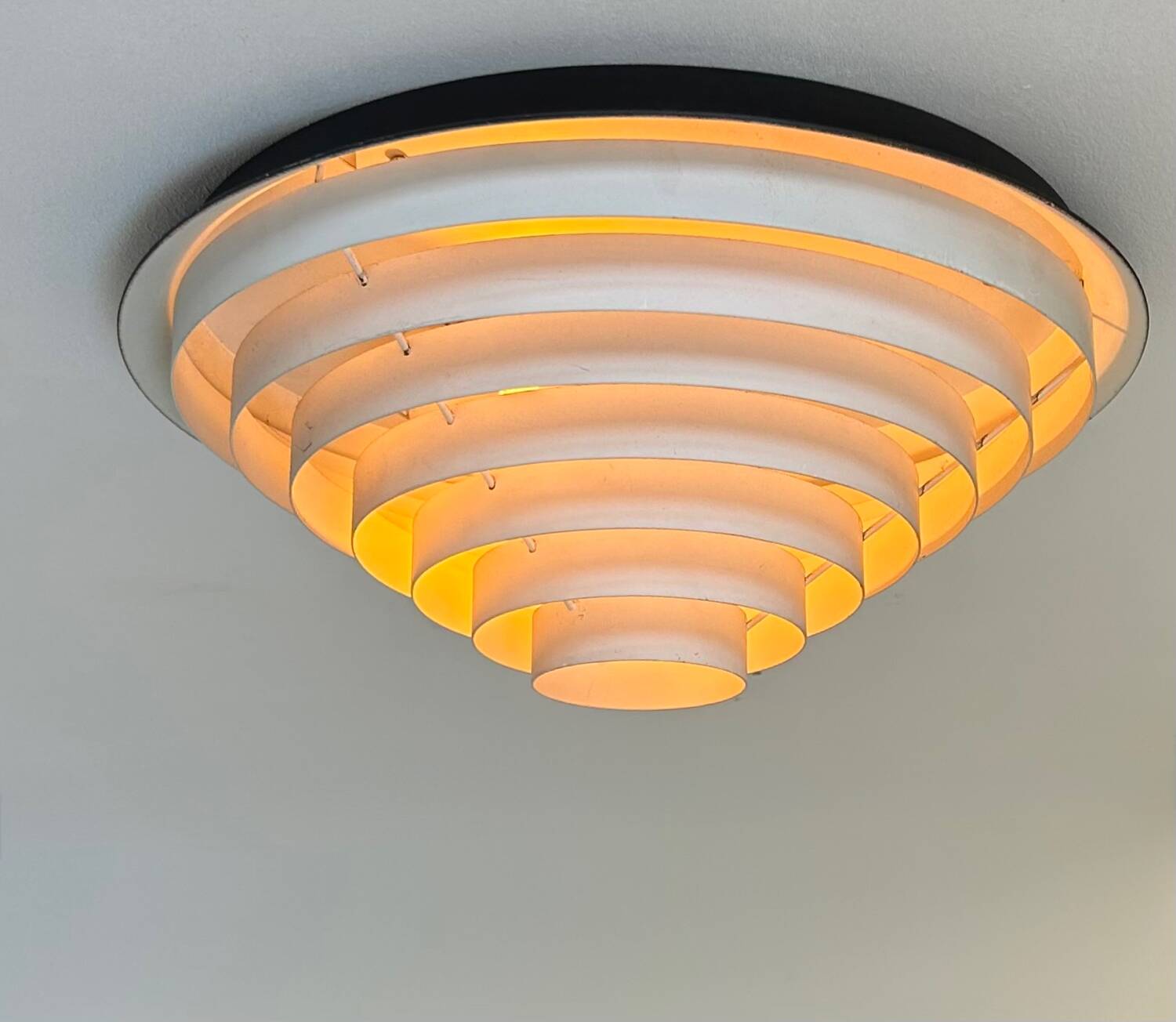 Vintage Falkenbergs wall lamp, black and white metal, Sweden 1960s