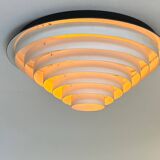 Vintage Falkenbergs wall lamp, black and white metal, Sweden 1960s