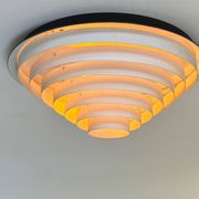 Vintage Falkenbergs wall lamp, black and white metal, Sweden 1960s