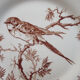 GIEN Provençal style dessert plate in brown: Swallow on a pine branch