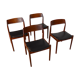 4 Chaises Danoise en Teck Norgaard Johannes 1966