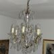 Bronze and crystal chandelier with six arms of light