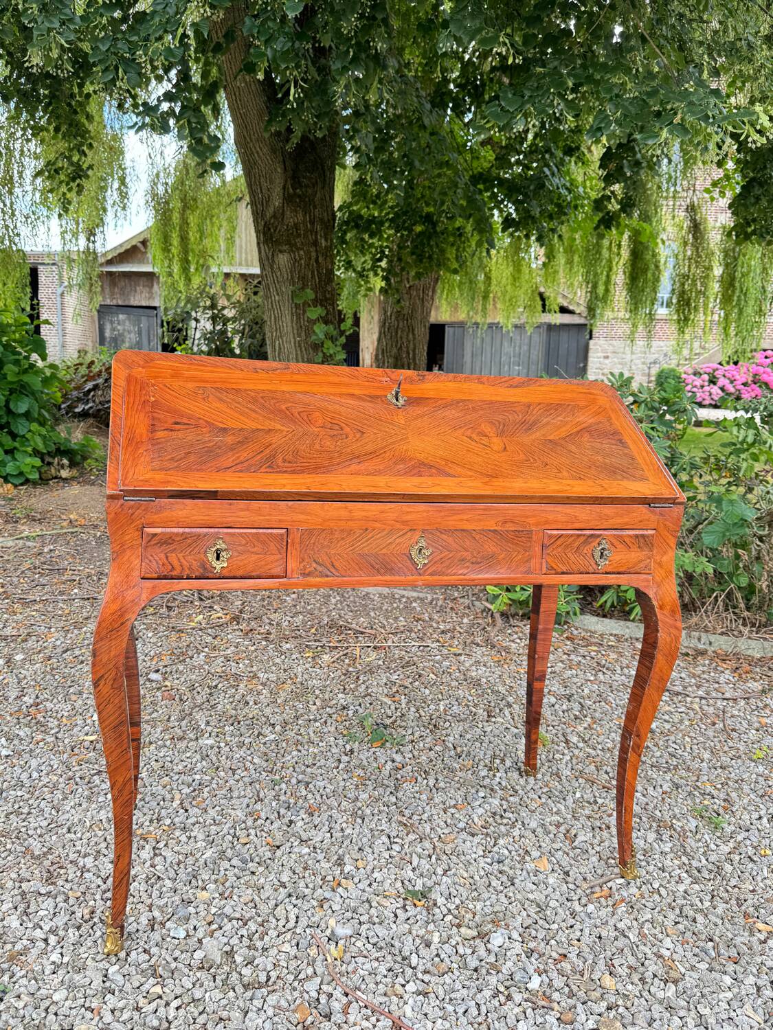 Louis xv period marquetry sloping desk, 18th century stamped criaerd