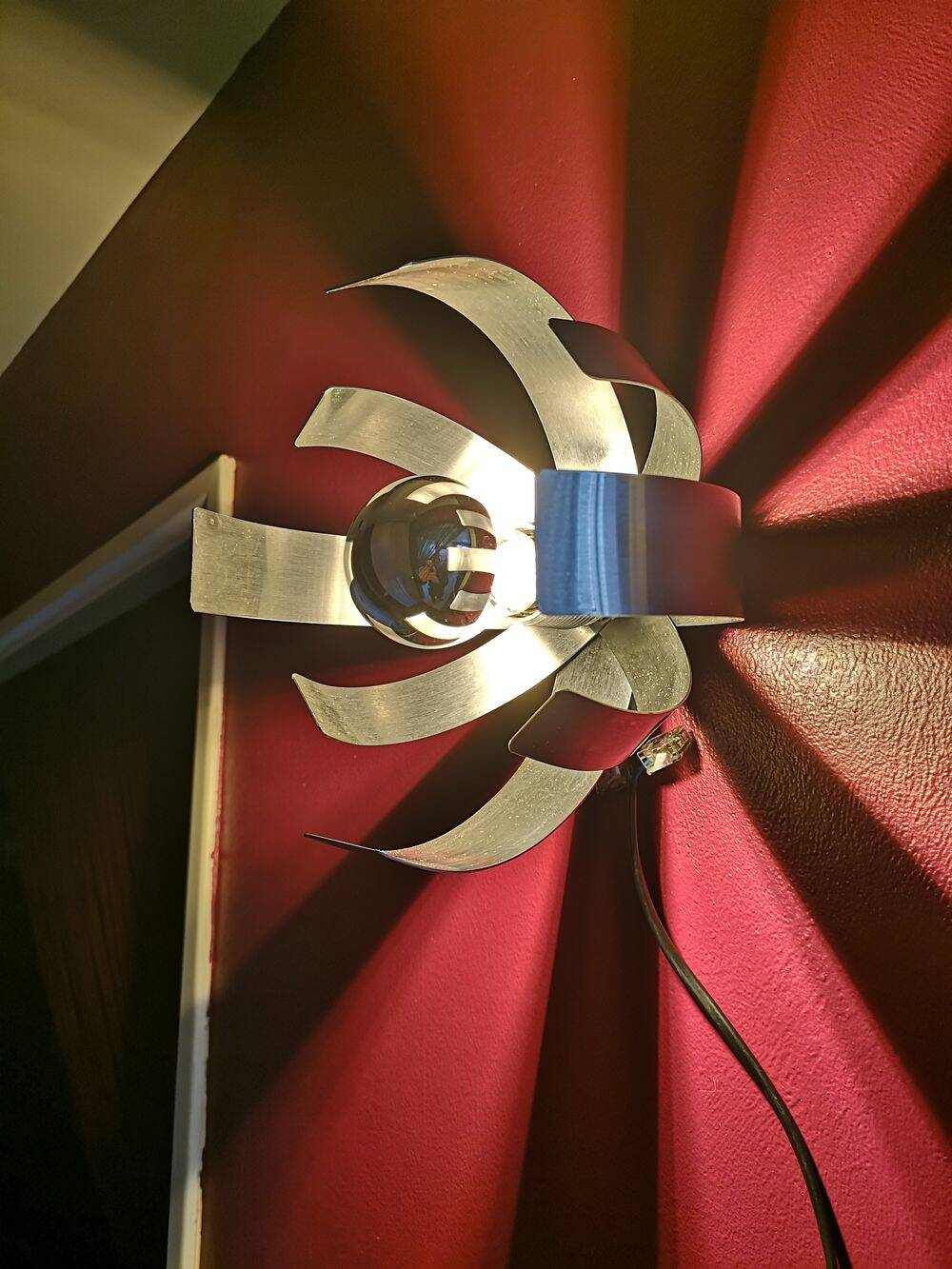 Pair of brushed steel wall lights - Jocelyne Trocmé - 1970s