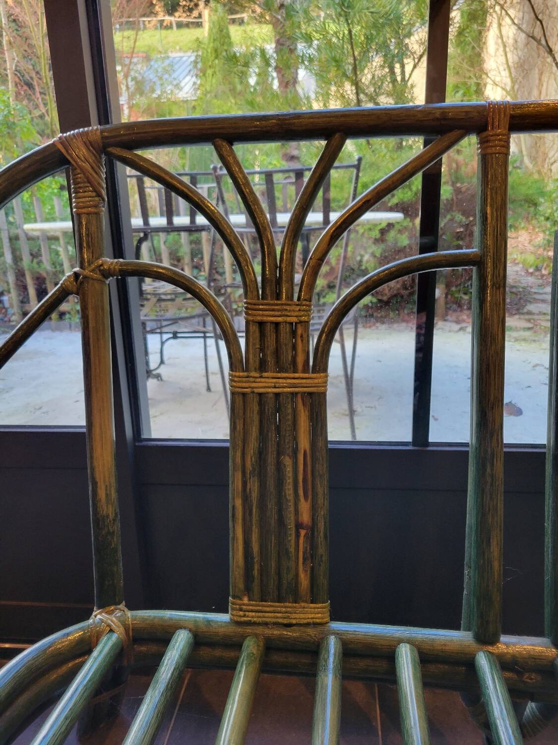 Rattan bench canapé